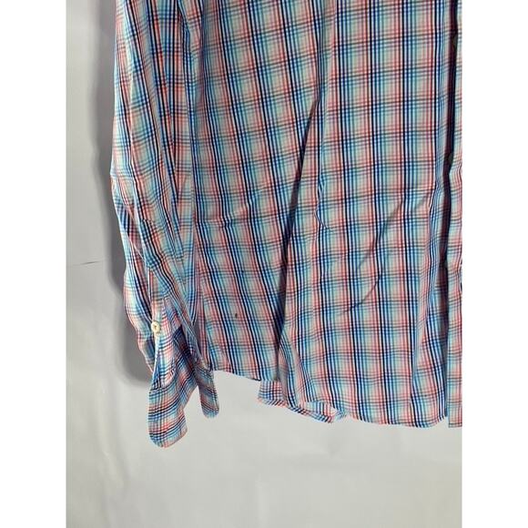 MARCS Men's Blue-Red Plaid Button-Up Regular-Fit Long Sleeve Shirt SZ M - Picture 6 of 8